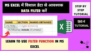 Filter specific data from large data set | How to use filter function| Excel filter function example