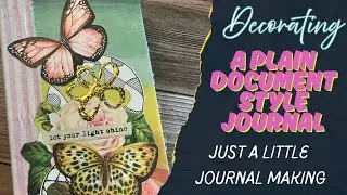 Finish decorating a plain document style journal with me