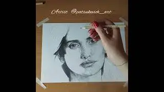 Graphic portrait for Penelope Cruz #patsukevich_art #drawing #artreels  #artist #art #PenelopeCruz