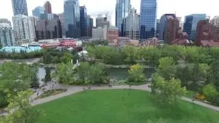Downtown Calgary Alberta. Canada. Drone footage.