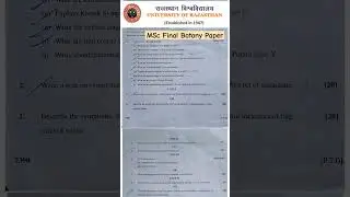 RU MSc Botany Final Advance Pathology 2nd #uniraj #exampaper #uniraj2024 #mscbotany #viralshorts
