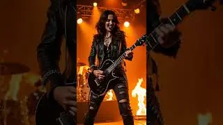 Нейросеть изобразила девушку ,играющую Hard Rock! #нейросетьвидео #hardrock #девушка