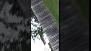 Running around my pool in the back yard with my friends