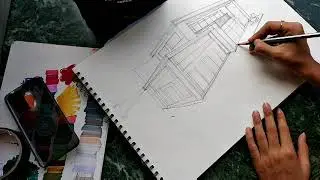 Perspective house sketch- timelapse tutorial