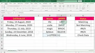 Datevalue, Upper, Isna formulas in excel | Excel formula for job