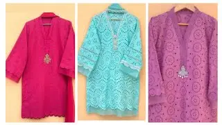 Latest Chicken Kari Shirts Designs with Fancy button Patti for kurti collection