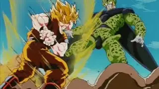Bola de drac z catala - Goku fa un kamehameha contra celula
