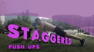 Staggers push ups | flexiones cruzadas hombros fuertes | calistenia