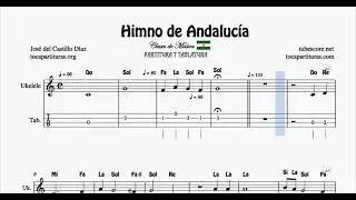 Andalusian Anthem Easy Notes Tab Sheet Music for Ukulele Easy Tonality Tablature C Major