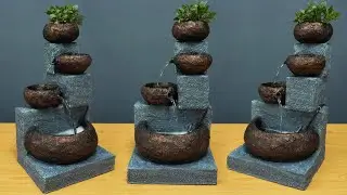 Easy & Simple Home Made Antique Water Fountain | DIY Awesome Indoor Tabletop Water Fountain Planter