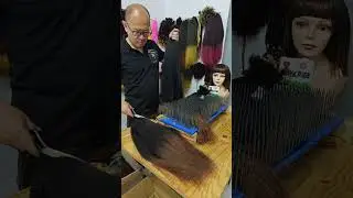 African synthetic wig making, pre-processing: color mixing. Wig making skills. Handmade. (285)
