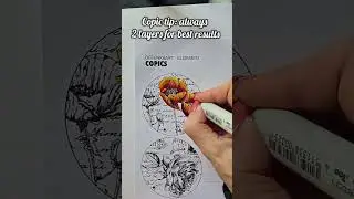 Unusual combo with Copics &ndash; red, orange & yellow. Who&rsquo;s going to try this Copic combo too?