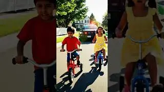 Firefly kids are in anger and chasing with police car with ther tricycle 1