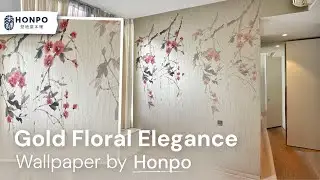 Create Luxury & Captivating Room Project with Gold Flower Wallpaper by Honpo