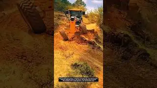 Heavy Equipment in Action! Motor Grader Shaping Mountain Road!