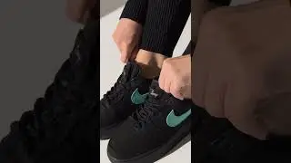 Женские нубуковые кроссовки Nike Air Force 1 Low x Tiffany&Co Black Mint, кеды Найк нубук кожа B1339