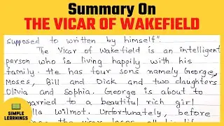 The Vicar Of Wakefield By Oliver Goldsmith Summary In English