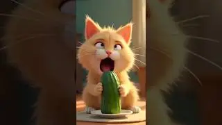 Cat vs. Sneaky Cucumber#cat #cartoon #cute #shorts #ai #funny