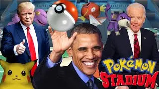 Donald Trump, Joe Biden & Barack Obama Play More Pokemon Stadium Mini-Games! US Presidents Play! AI