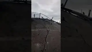 Svetlodarsk (Светлодарск) Bridge above Luhan River destroyed during Ukrainian retreat from the area