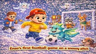 Enzo and the Joker Dragon : Enzo's first football game on a snowy pitch     🌟⚽🎉❄️| 3D Kids Animation
