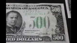 Rare American Currency $500 Dollar Notes