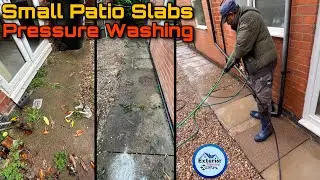 Pressure Washing a Small Patio | Slabs Cleaning | Satisfying video | Exterior Cleaning Leicester