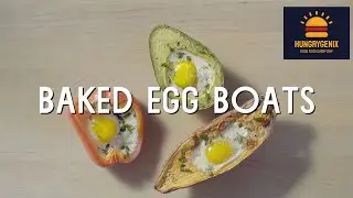 Baked Egg Boats| How to bake egg in avocado | Hungrygenix