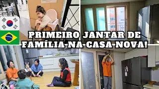 🇰🇷JANTAR EM FAMÍLIA, LAVEI AS JANELAS E COLOCAMOS AS CORTINAS. nossa vida na coréia