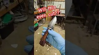 Will this hunting knife made from an old file cut??  #bladesmithing #knife #viral #cut #craft #hot