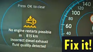 How to drain AdBlue Tank of Jaguar XF X260 2017 - Incorrect Diesel Exhaust Fluid Detected No Restart