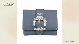 Jimmy Choo Calfskin Crystal Cheri Compact Wallet | The Relux