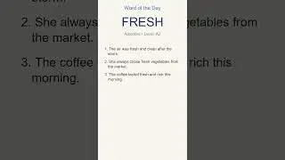 &ldquo;fresh&rdquo; Meaning + 3 Examples | Improve Your English Fast! 🚀📚 #vocabulary #english #learnenglish