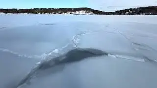 Walking on frozen cold spring harbor
