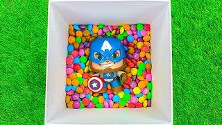 Satisfying Video | Beads Mixing in Box with Grid Balls Slime & Magic Skittles Cutting ASMR