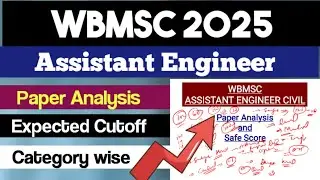 Wbmsc Assistant Engineer Paper Analysis ☑️ SAFE SCORE ☑️ EXPECTED CUT-OFF ‼️#wbmsc 