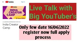 INDIA CREATOR CAMP register now || how to create India creator camp || live camp India creator