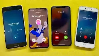 Samsung S10E Vs iPhone X Crazy Incoming Call and Alarm Clock / MEIZU M5 & Honor 6A Outgoing Calls