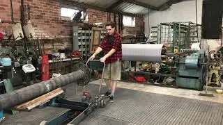 Beaming off & loading of a new warp into the loom.