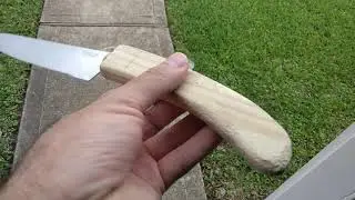 Restoring Old Knife by Making a Curving Handle from an Old Plank from my Garage - Skywind007