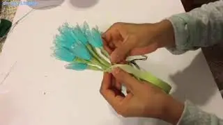 How to make standing nylon stockings flowers ideas at home 