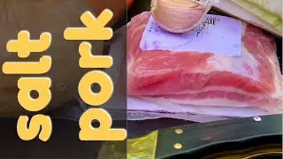 Cooking with SALT PORK on a Swedish fire torch! camp cooking comfort food cast iron