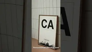 California CA State in Abbreviation Minimalist Wall Art Modern Typography Posters Personalized Wall