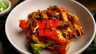 Vivera NL - Recept Noedels met vegetarische Wokreepjes Gekruid (2 pers.)