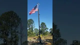 custom built  Flag pole /security camera  Standing Tall .#Kenworthman #builtfromscrap #customflag
