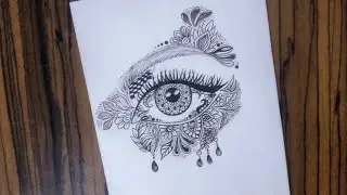 easy way to draw eye mandala  step by step drawing & Doodle | Zentangle eye
