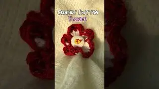 Crochet + Button = Cute Flower 🌸✨ Handmade Magic!#art #shorts #shortfeed #shortvideo #youtubeshorts