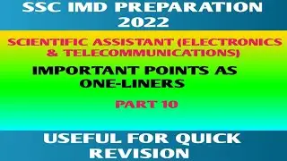 SSC IMD SCIENTIFIC ASSISTANT ELECTRONICS ONE LINERS PART 10