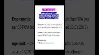 JRF Vacancy 2024#NABI# juniorresearchfellow#research# researchproject# researchposition# apply
