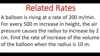 Rate Of INCREASE OF Volume Of Balloon When Its Radius Is 10 m